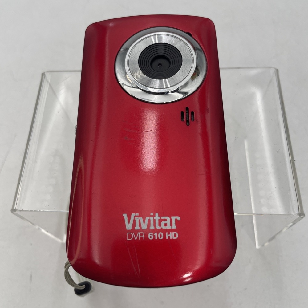 Vivitar DVR 610 HD Red Handheld Pocket Digital Recorder Tested & Working